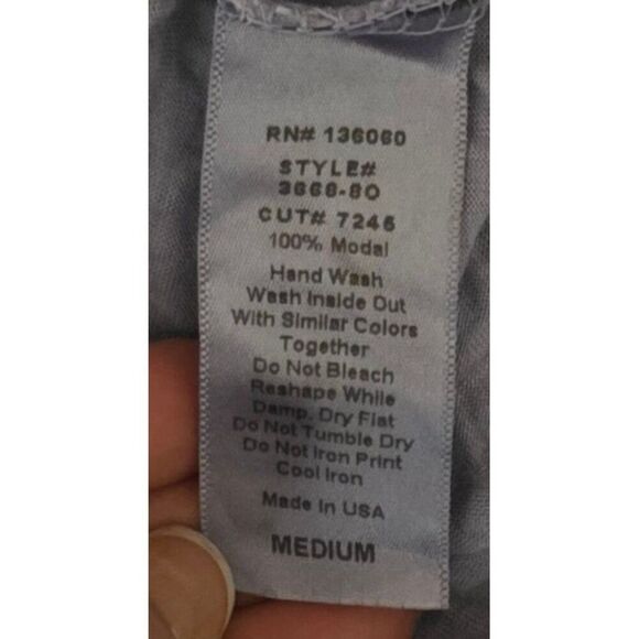 PST Los Angeles Short Sleeve VNeck Brushed Cotton TShirt Womens Size M Purple - Picture 7 of 7